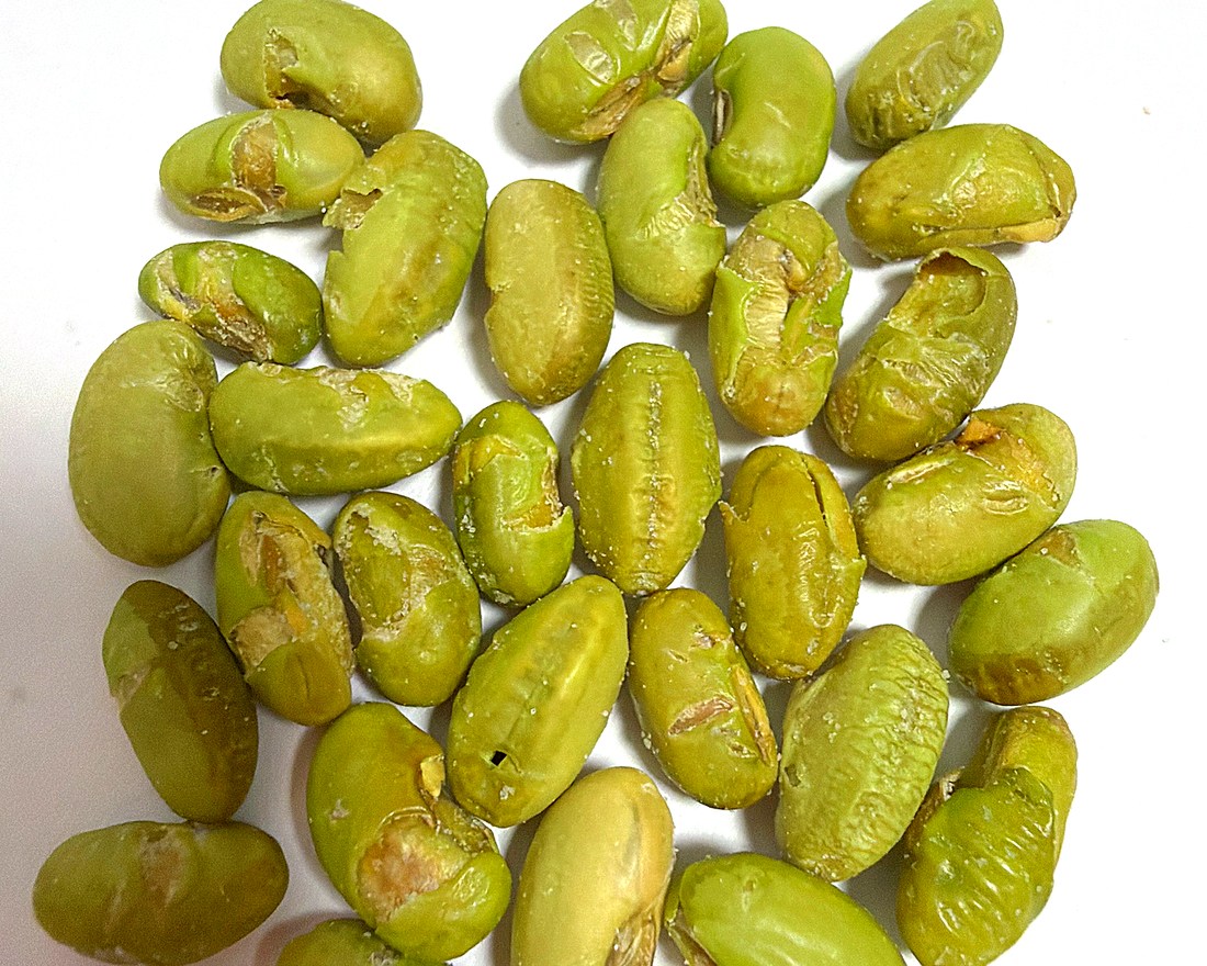 Roasted edamame from our own farms